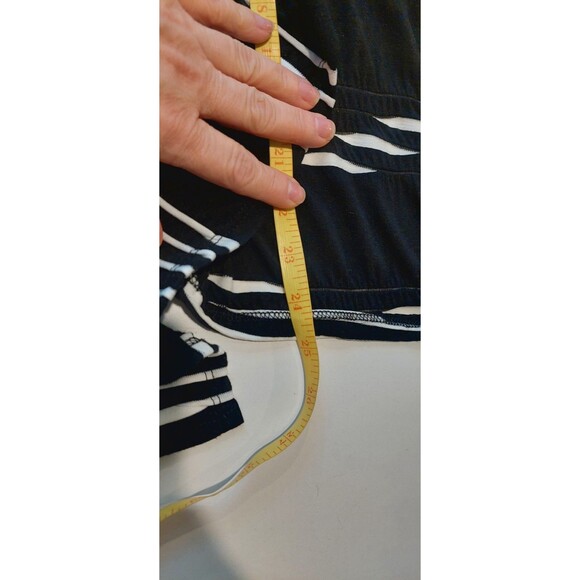 Cache Women's Size Small Cardigan Vest Black White Striped USA Cascade - Picture 5 of 7